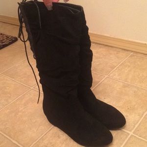 Black knee high boots